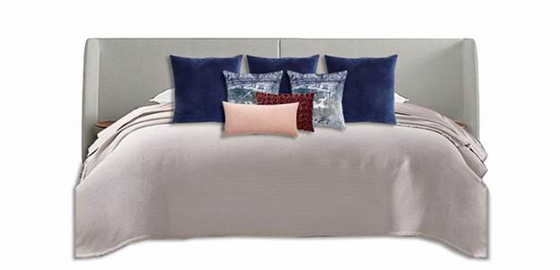 советы по декору спальни - комбинации из декоративных подушек
