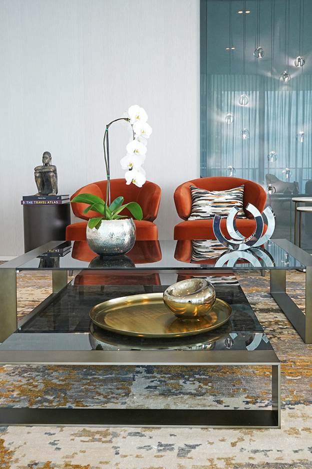 miami condo design - декор гостиной